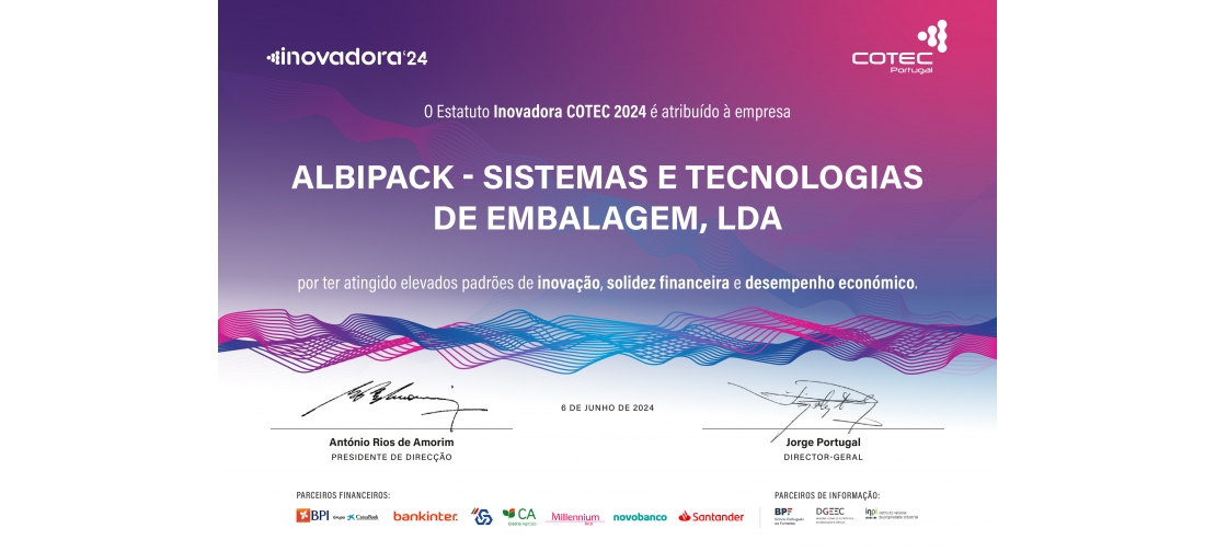 ALBIPACK distinguida com Estatuto Inovadora 2024 pela COTEC Portugal